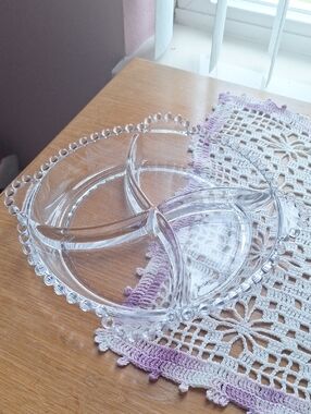 Imperial Glass Candlewick 4-part divided relish dish